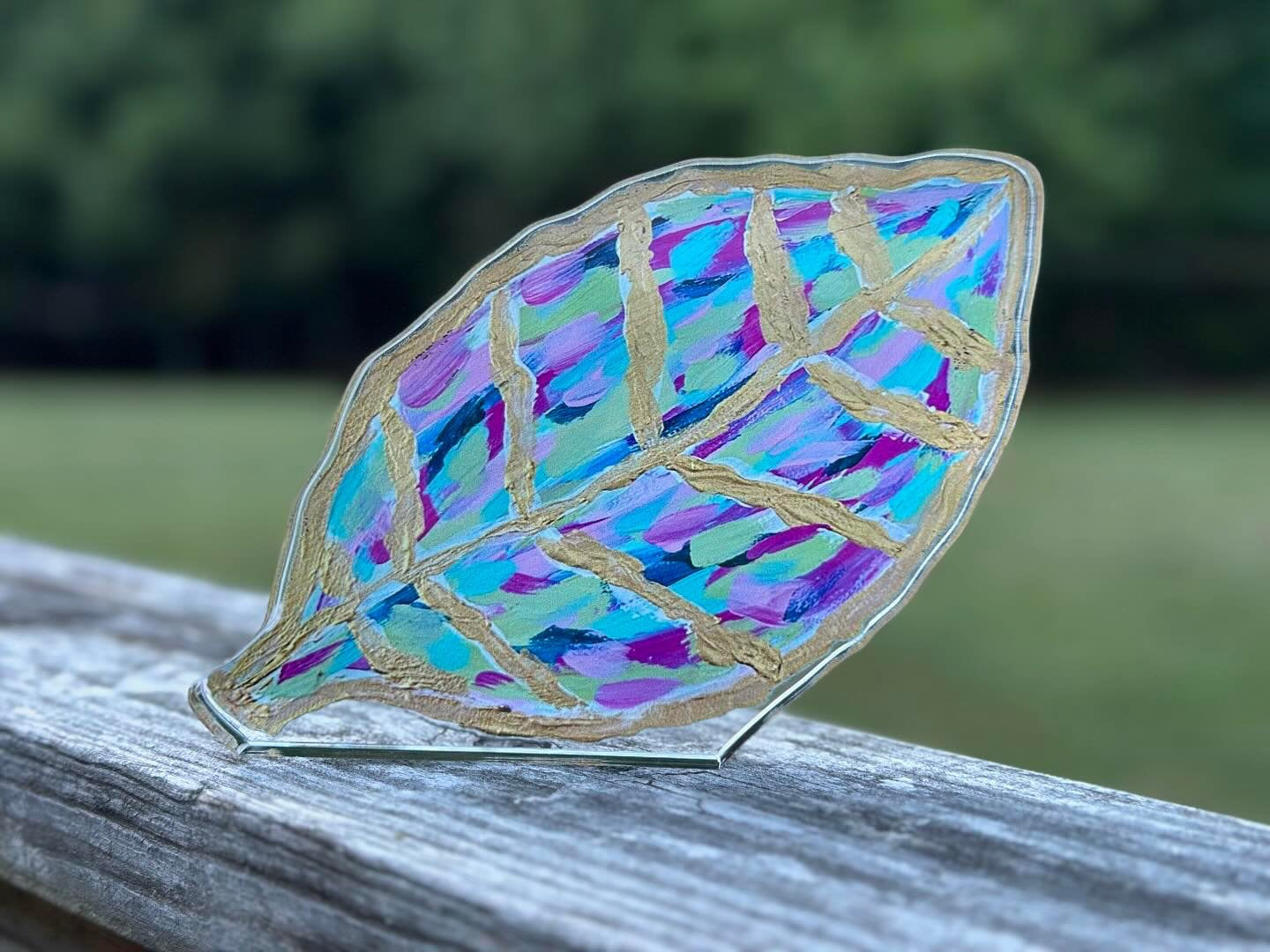 Tobacco Leaf Acrylic Block